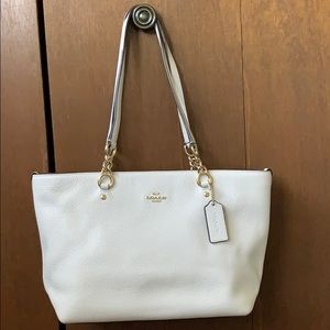 Cream leather COACH shoulder bag